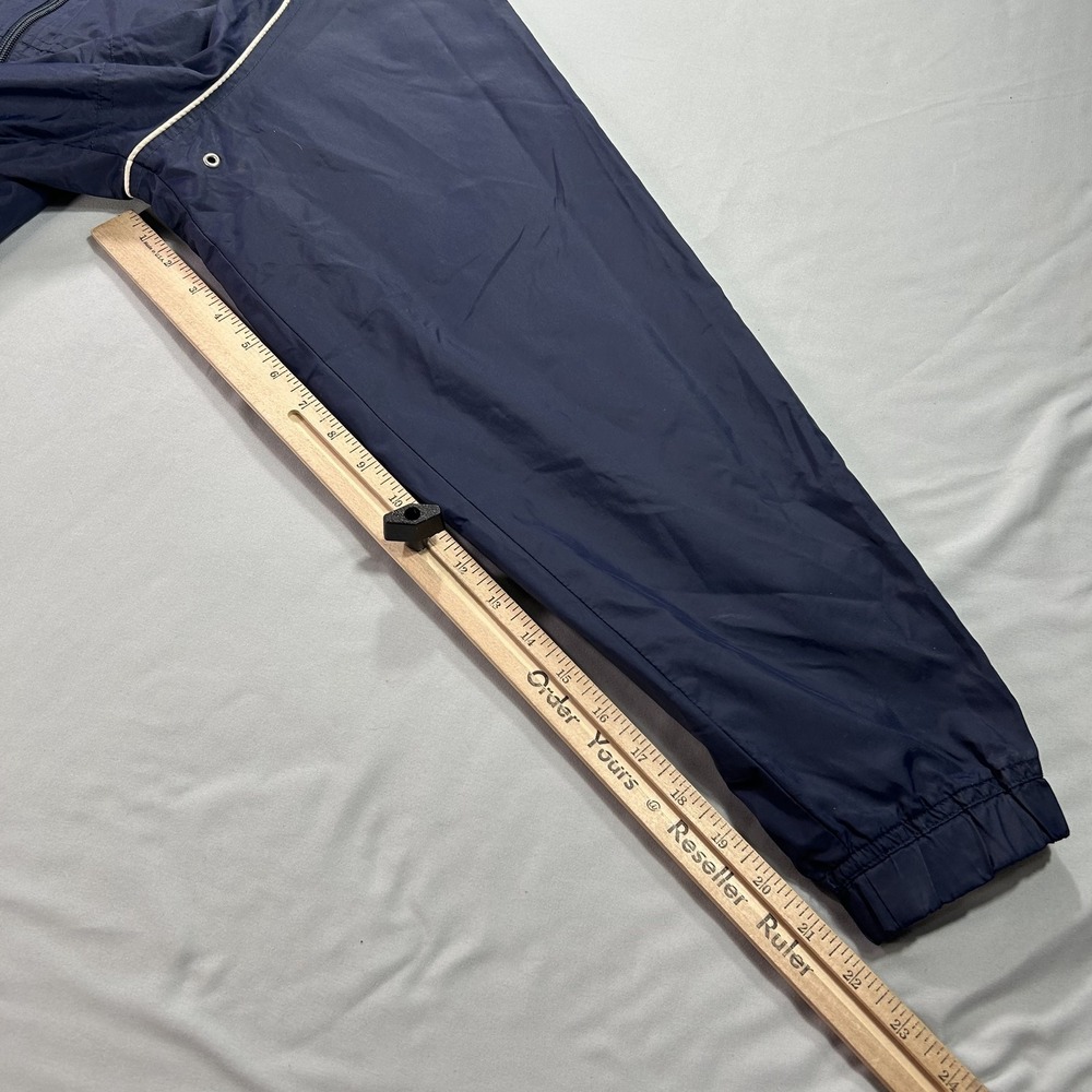 VINTAGE Johnson C Smith JCSU Jacket Mens Medium Blue Hooded Windbreaker - Picture 7 of 11